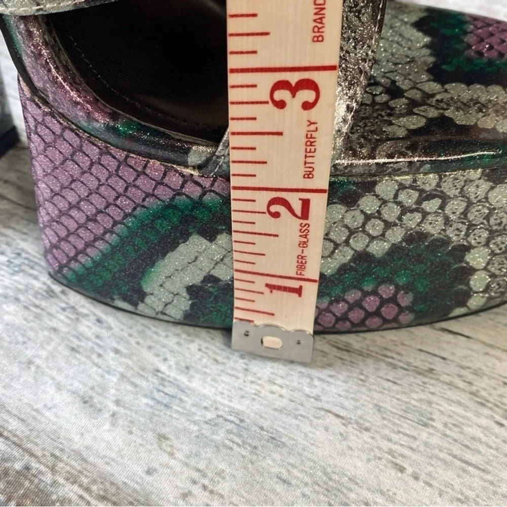 OMINE Women’s Platform 6.5” Heels – Purple/Silver/Green/Black – Size 6